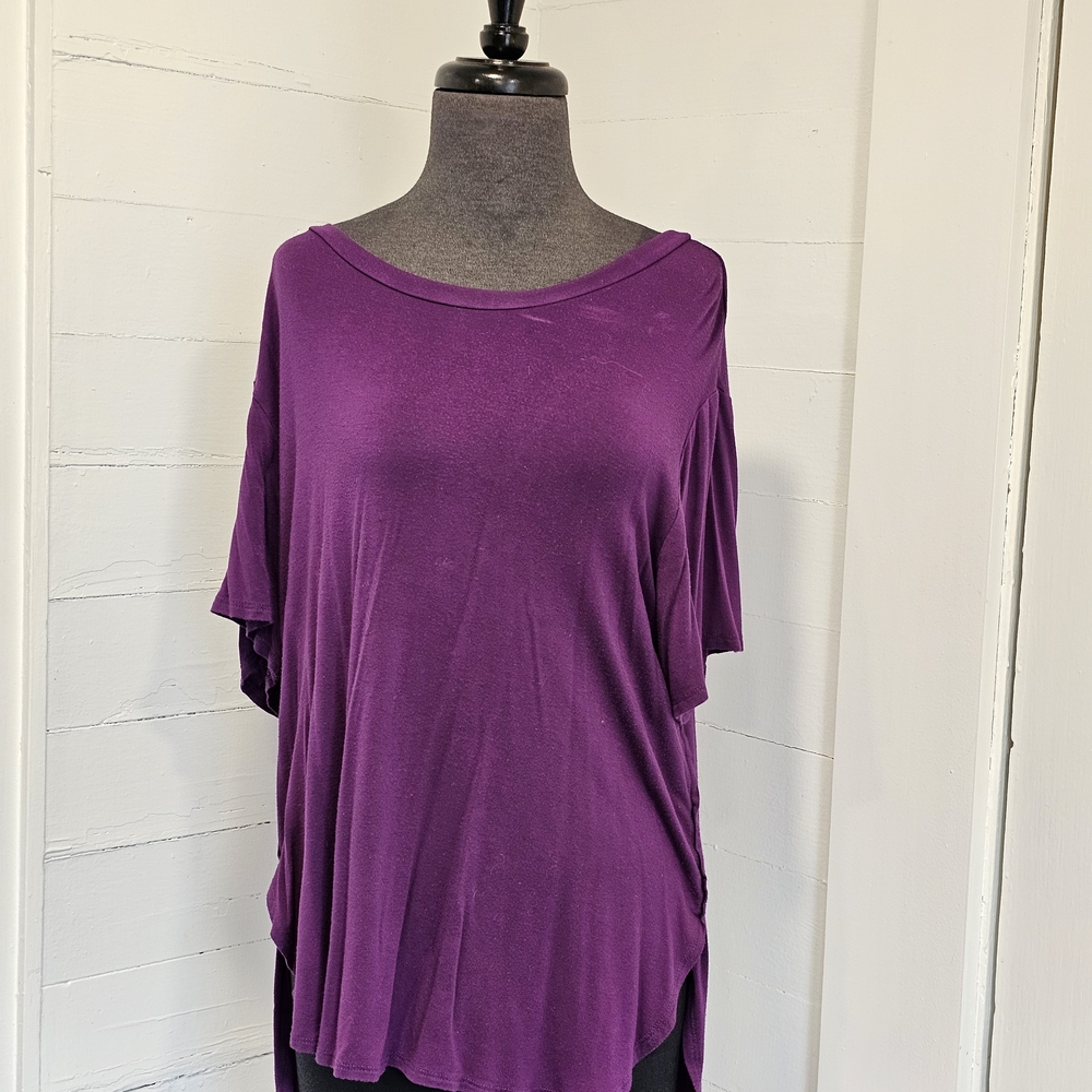 Chic Purple Short Sleeve Women's Top